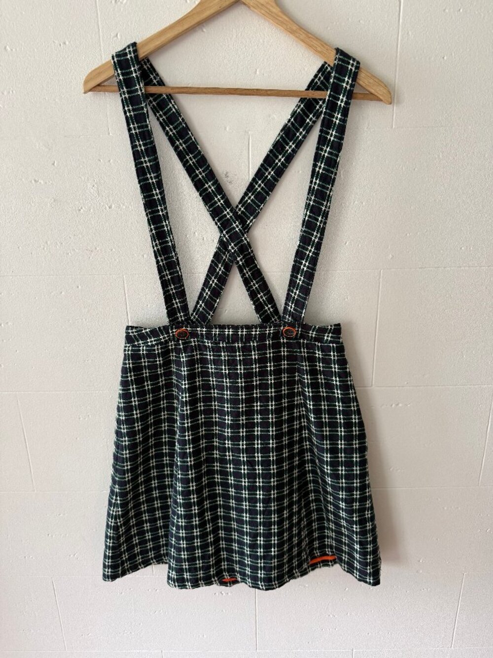 Anthropologie Maeve | Plaid Green Overall Dress | Academia School | Size 8